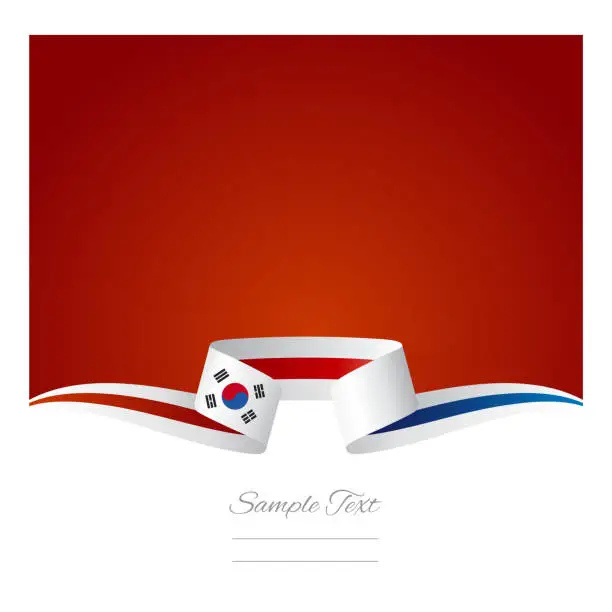 Vector illustration of Abstract background South Korea flag ribbon vector