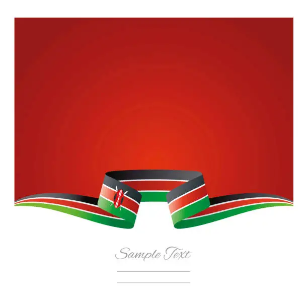Vector illustration of Abstract background Kenya flag ribbon vector