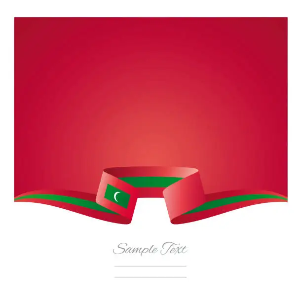 Vector illustration of Abstract background Maldives flag ribbon vector