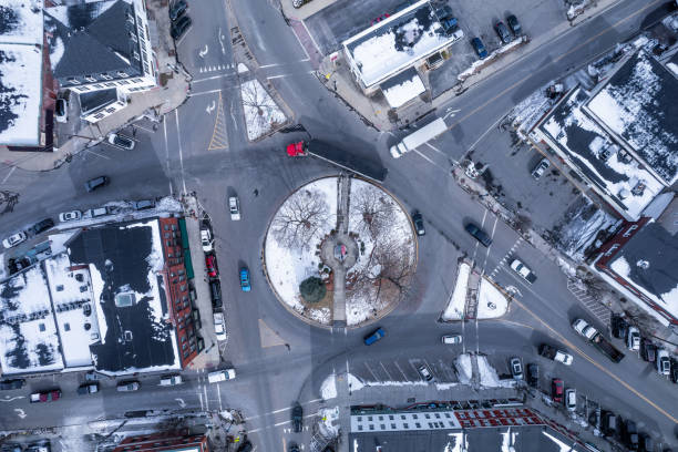 istock Aerial view of a rotary from Westborough, Massachusetts 2013753840