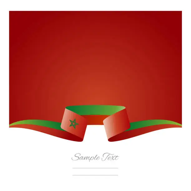 Vector illustration of Abstract background Morocco flag ribbon vector