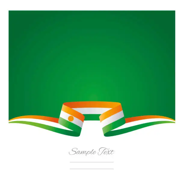 Vector illustration of Abstract background Niger flag ribbon vector