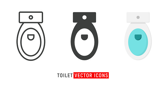 Toilet line icon bowl sanitaryware vector bathroom. Bidet toilet line icon