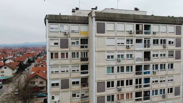 Residential buildings built in communist style stock video