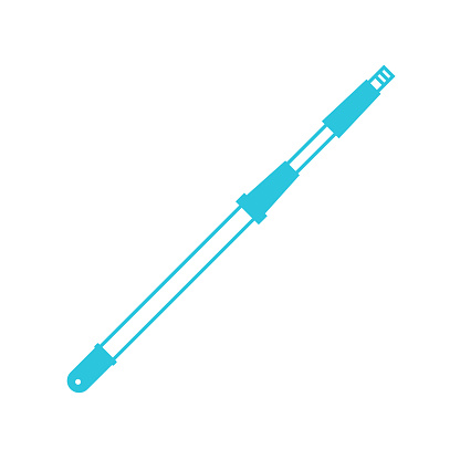 Telescopic extension threaded pole icon. Broom handle. From blue icon set.