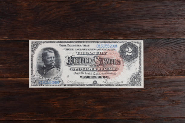 istock Old west period US 2 dollar banknotes 2013863484