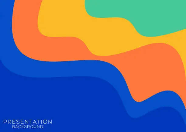 Vector illustration of wavy colorful presentation background