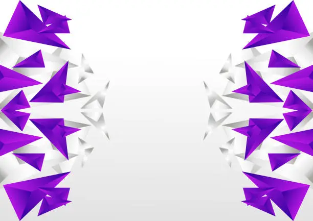Vector illustration of geometric purple with silver background