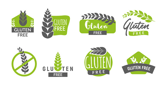Gluten free logo icon celiac symbol vector diet allergy plant food label natural eco gluten free product design.