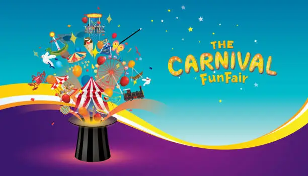 Vector illustration of The carnival funfair