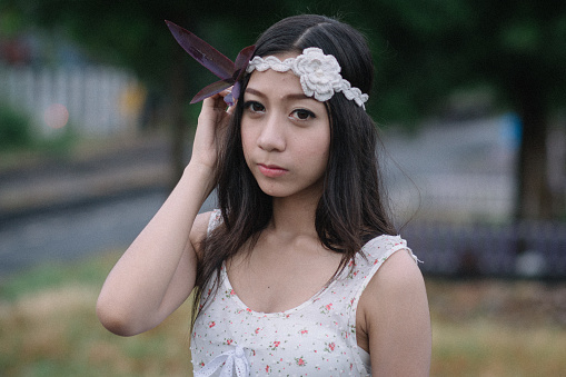 beautiful thai woman in white