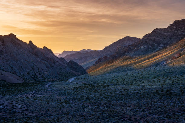 The entrance to the Valley of Fire State Park at dawn.