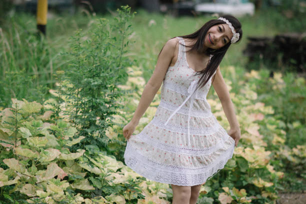 beautiful thai woman in white