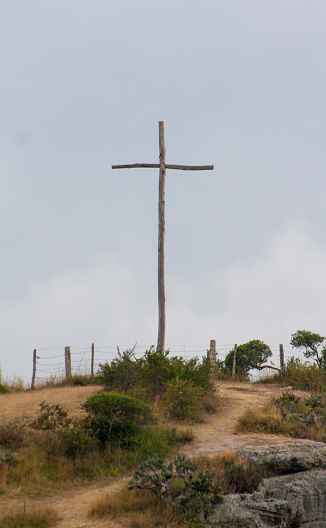 Wooden cross on a bojaca town of colombia