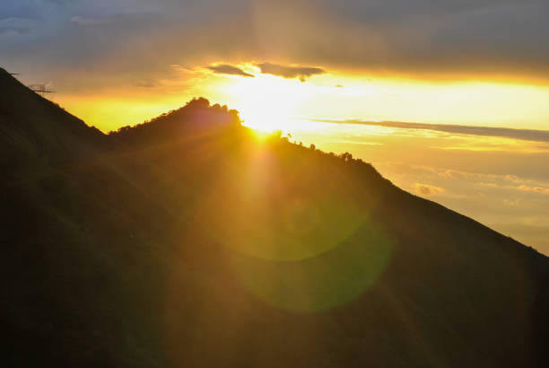 beautiful sunset on a mountain in manizales colombia