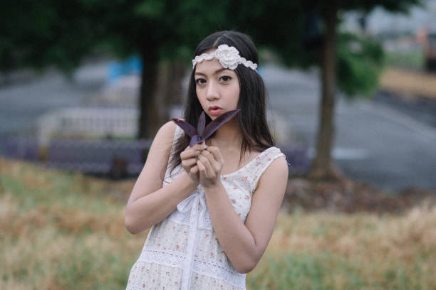 beautiful thai woman in white