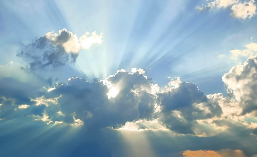 cloud and sunbeam nature background