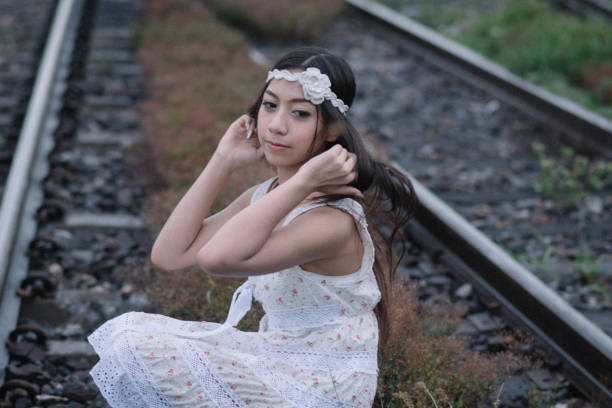 beautiful thai woman in white
