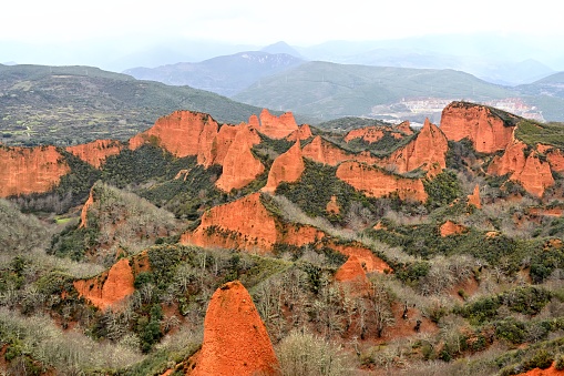 January 3, 2024,\nBorenes, Biscay province, northwestern Spain(Burgos),\nThere is a strange Danxia landform here, is a famous scenic spot.