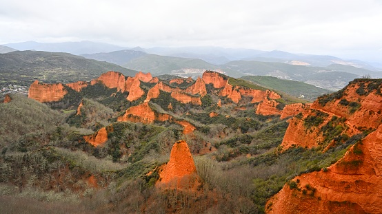 January 3, 2024,\nBorenes, Biscay province, northwestern Spain(Burgos),\nThere is a strange Danxia landform here, is a famous scenic spot.