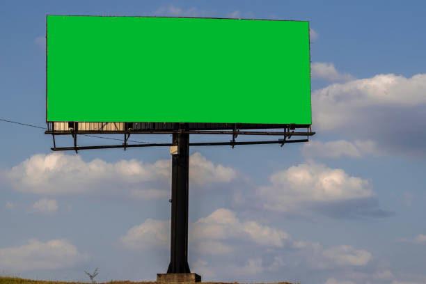 istock advertising sign with green background, spectacular billboard 2014187000