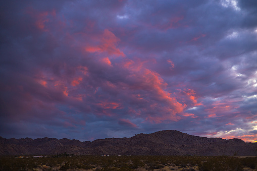 Arizona desert after sunset, autumn season