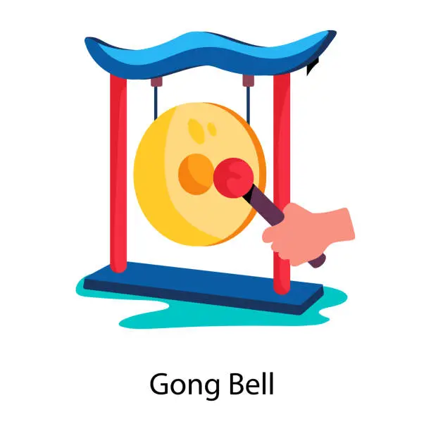 Vector illustration of Gong Bell