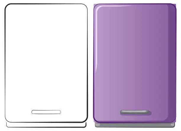 Vector illustration of Vector illustration of two smartphones, one colored