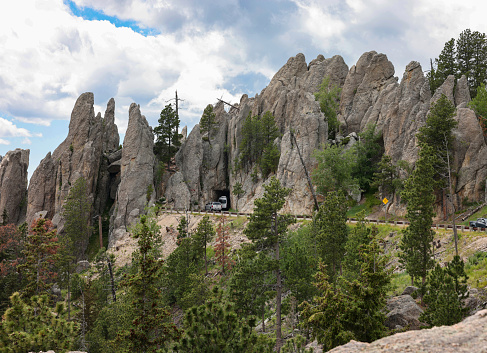 Needles Eye Tunnel and Needles Highway in Custer State Park, Custer, South Dakota, USA