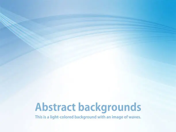 Vector illustration of Abstract background material with beautiful intersecting wave lines_Light blue