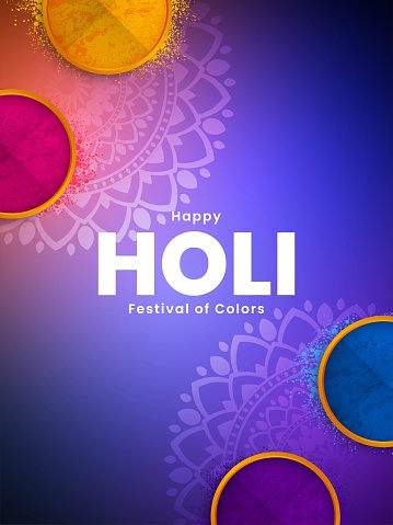 Happy Holi poster. Indian Festival of Colors. Holi celebration background design. Vector illustration