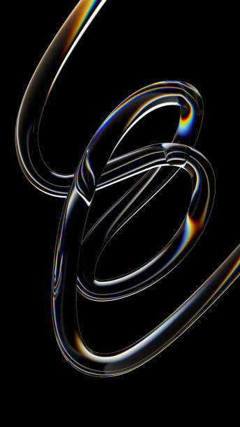 istock 3D Futuristic glass curve shape with dispersion effect 2014464514