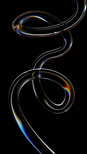 3D Futuristic glass curve shape with dispersion effect