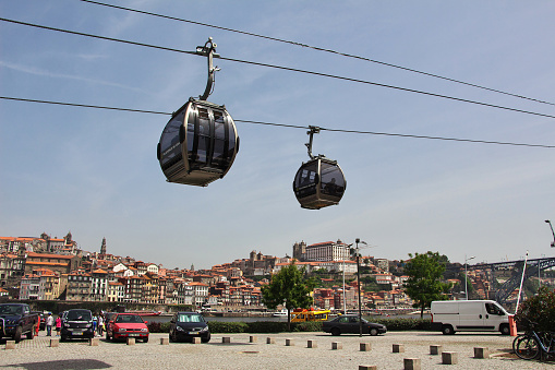 Porto, Portugal - 12 May 2015: The cable way in Porto city, Portugal