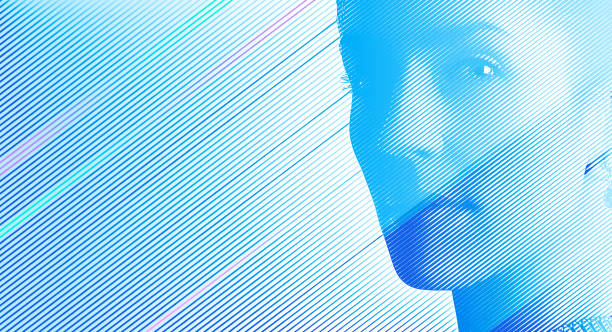 istock Portrait of beautiful, successful social media influencer with Glitch Technique 2014505456