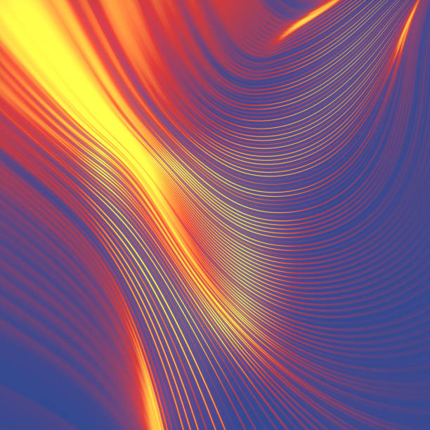 istock Bright and dynamic wavy digital illustration of multicolored lines. 3d rendering 2014512862
