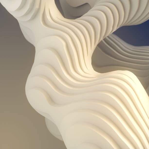 istock Abstract curved and flowing shape with unique and intricate white design. 3d rendering digital illustration 2014513933