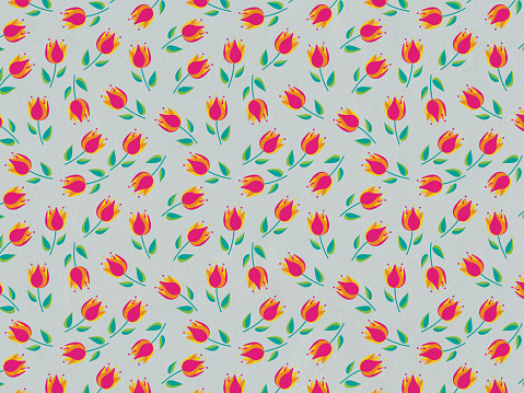 Retoro tulip flower design pattern