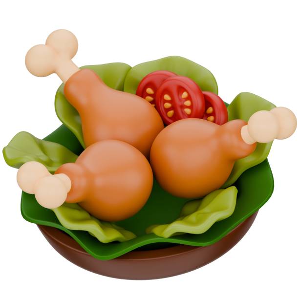 istock 3d chicken drumsticks. 3d render illustration isolated on white background with food theme. 2014529028