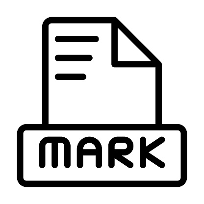 Markdown File icon. Outline file extension. icons file format symbols. Vector illustration. can be used for website interfaces, mobile applications and software
