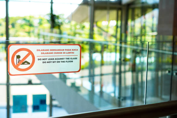 istock Warning sign don't sit on the floor 2014578680