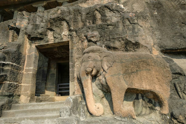 Buddhist cave monuments in Ajanta, Aurangabad district, Maharashtra, India. – zdjęcie