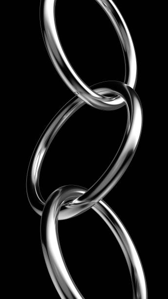 istock Bold futuristic chrome metal rings background template. 2014608457