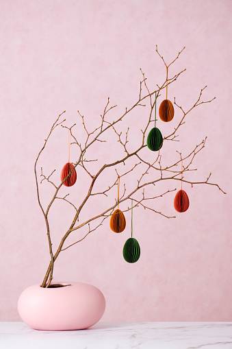 Vase with brahches and Easter eggs