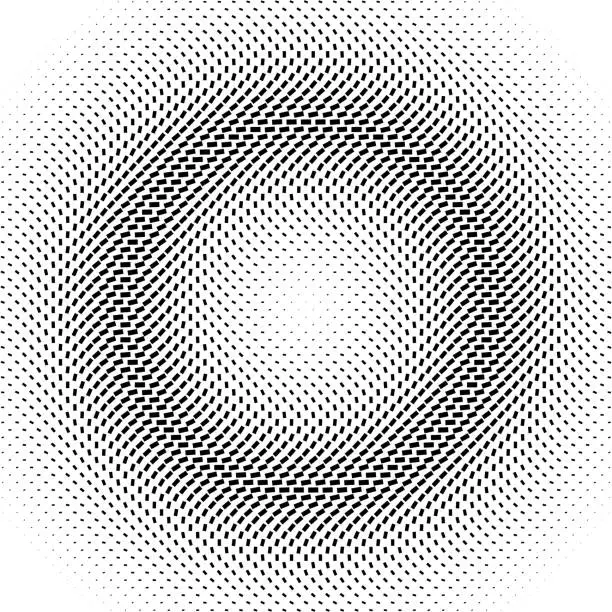 Vector illustration of Radial size gradient of turning rectangles