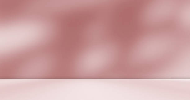 istock Empty brown red room studio with leaves shadow overlay on the wall and floor. 2014675199