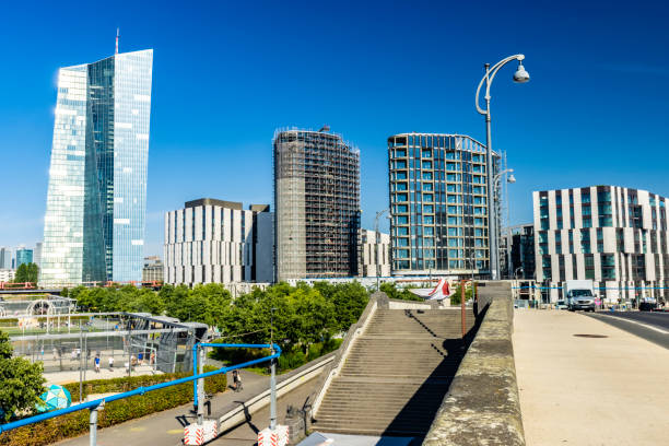 istock Business district Frankfurt with bridge 2014679493