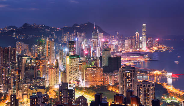 istock Hong Kong - Victoria harbour at night 2014681065