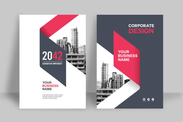 stockillustraties, clipart, cartoons en iconen met city background business book cover design template - redactioneel