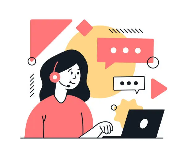 Vector illustration of Customer Support concept with flat design illustration